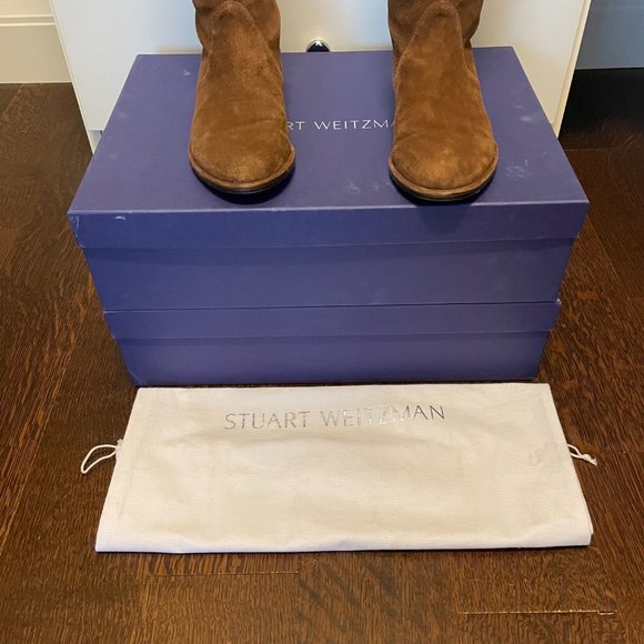 Stuart Weitzman Lowland Boots in Suede Taupe - Picture 7 of 10